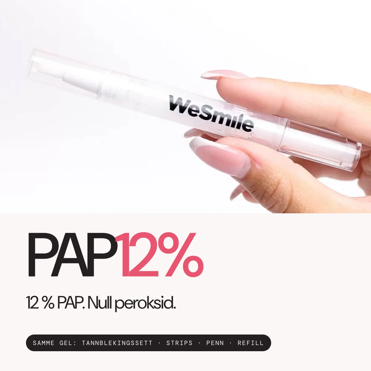 12 % PAP. Null peroksid. Samme oppgitte dose som i den første kuren din